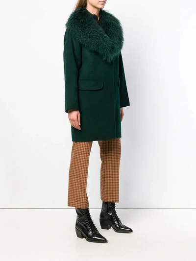 Shop P.a.r.o.s.h . Fur Collar Coat - Green