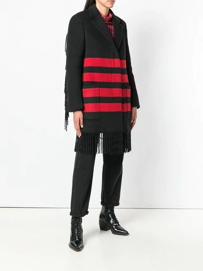 Shop Calvin Klein 205w39nyc Fringe Coat In Black