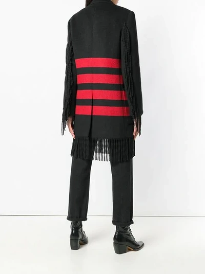 Shop Calvin Klein 205w39nyc Fringe Coat In Black