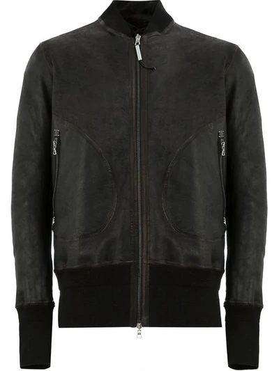 Shop Isaac Sellam Experience Leather Bomber Jacket In Black