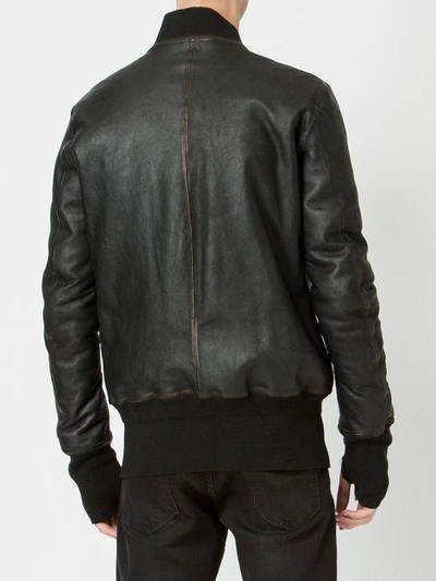 Shop Isaac Sellam Experience Leather Bomber Jacket In Black