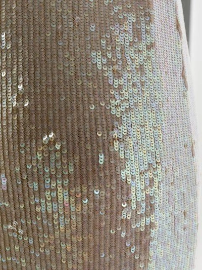 Shop Attico Tie Shoulder Sequin Maxi Dress In Neutrals