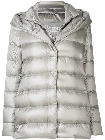 Shop Herno Layered Puffer Jacket In Grey
