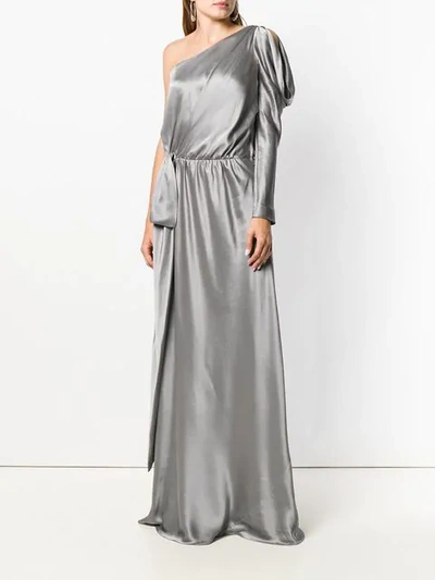 Shop Alberta Ferretti Long Evening Dress In Grey