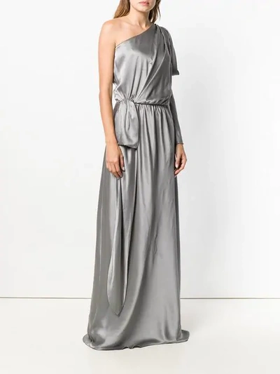 Shop Alberta Ferretti Long Evening Dress In Grey