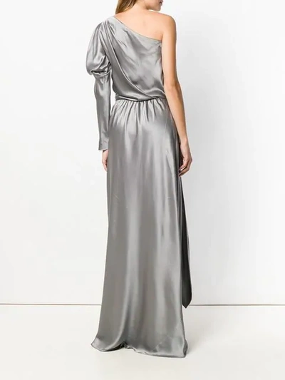 Shop Alberta Ferretti Long Evening Dress In Grey