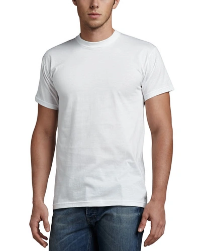 Shop Neiman Marcus Men's 3-pack Cotton Stretch T-shirts In White