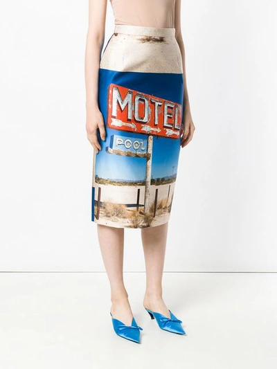 Shop N°21 Graphic Print Skirt In Blue