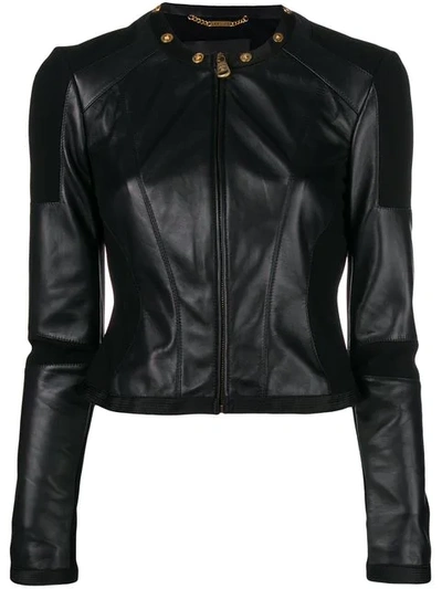 Shop Versace Fitted Jacket In Black