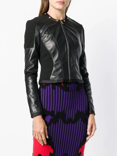 Shop Versace Fitted Jacket In Black