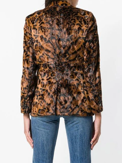 Shop Alberto Biani Leopard Faux Fur Jacket - Brown