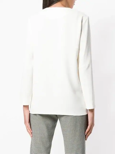 Shop Alberto Biani Zipped Front Flared Blouse In Neutrals