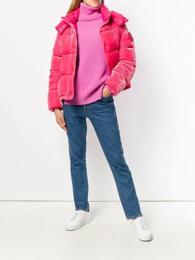 Shop Avant Toi Ribbed Roll Neck Sweater In Pink