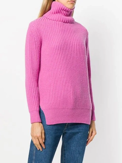 Shop Avant Toi Ribbed Roll Neck Sweater In Pink