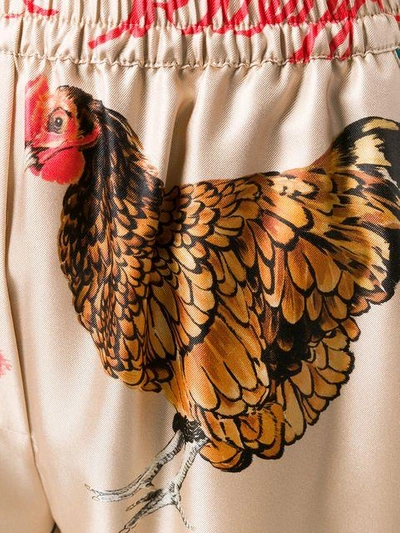 Shop Dolce & Gabbana Chicken Print Palazzo Pants In Neutrals