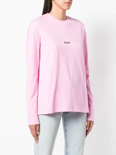 Shop Msgm Logo T-shirt - Pink