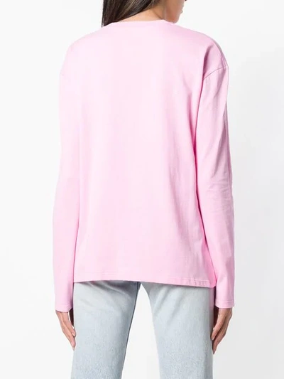 Shop Msgm Logo T-shirt - Pink