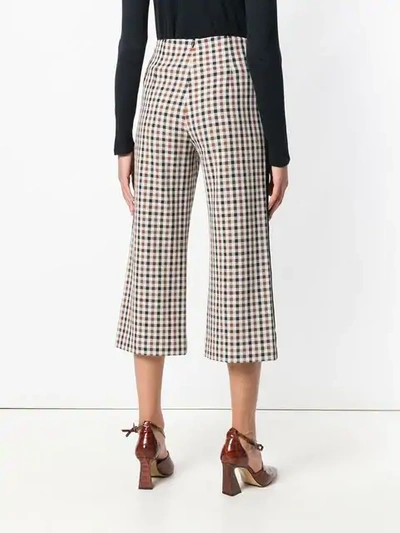 Shop Veronica Beard Check Cropped Trousers - Neutrals