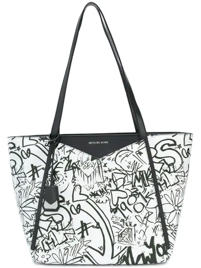 Shop Michael Michael Kors Borsa Large Tote - White