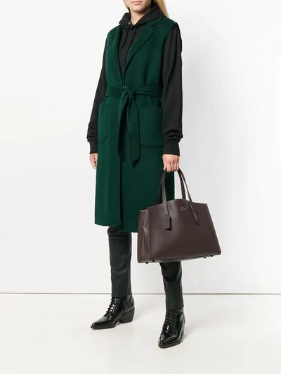 Coach Charlie Carryall In Burgundy Polished Pebble Leather In Red ModeSens