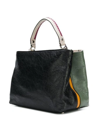 Shop Paula Cademartori Contrast Panel Shoulder Bag - Green