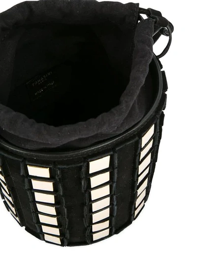 Shop Tomasini Square Contrast Bucket Bag - Black