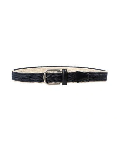 Shop Anderson's Leather Belt In Blue