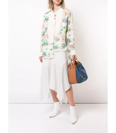 Shop Loewe Printed Blouse In White