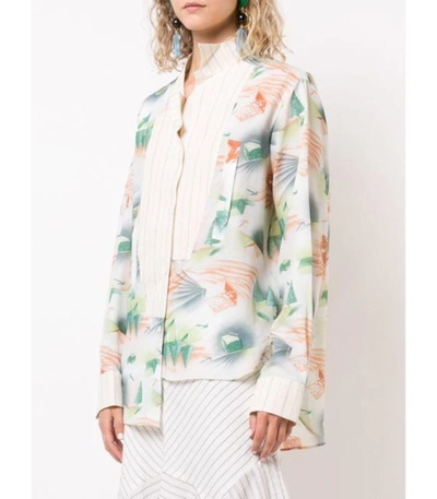 Shop Loewe Printed Blouse In White