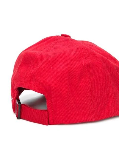 Shop Off-white Logo Print Baseball Cap - Red