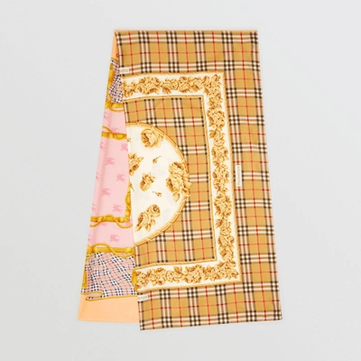 Shop Burberry Archive Scarf Print Silk Scarf In Antique Yellow