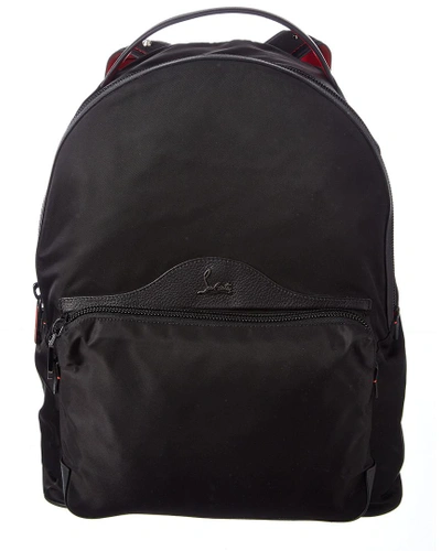 Shop Christian Louboutin Backloubi Nylon Backpack In Black