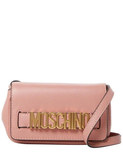 Shop Moschino Mini Logo Leather Crossbody In Nocolor