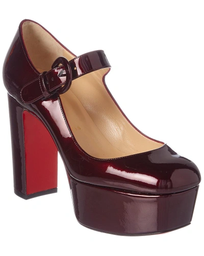 Shop Christian Louboutin Mj Goes High 110 Patent Platform Pump In Red