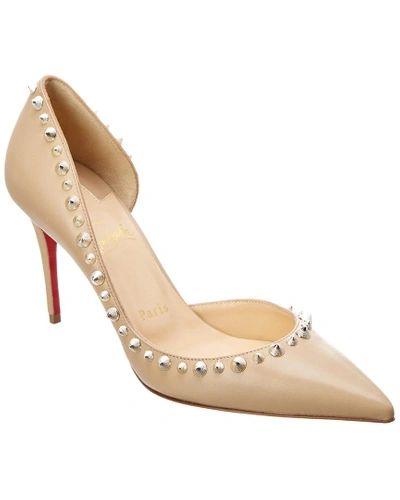 Shop Christian Louboutin Irishell 85 Leather D'orsay Pump In Beige