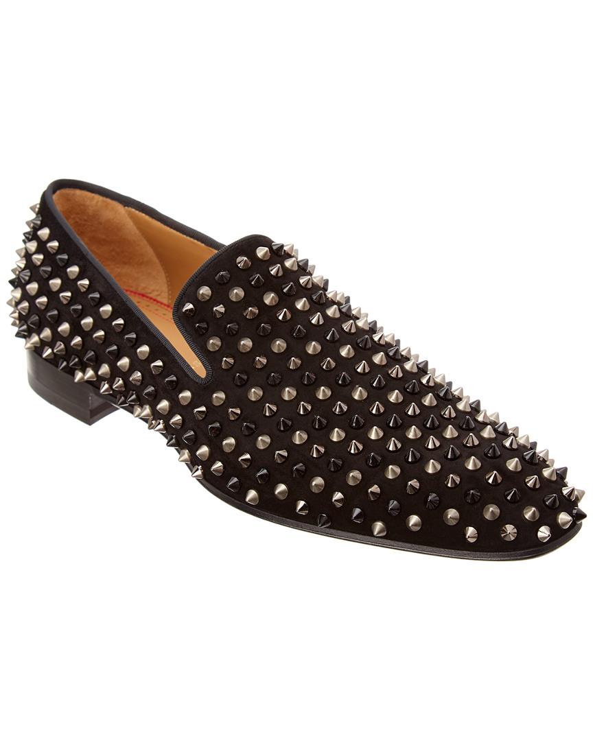 Christian Louboutin Dandelion Spikes Suede Loafer In Black ModeSens