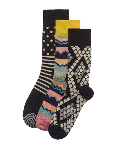 Shop Happy Socks 3pk Crew Socks In Nocolor