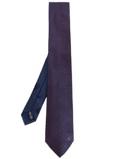 Shop Ferragamo Patterned Tie In Blue