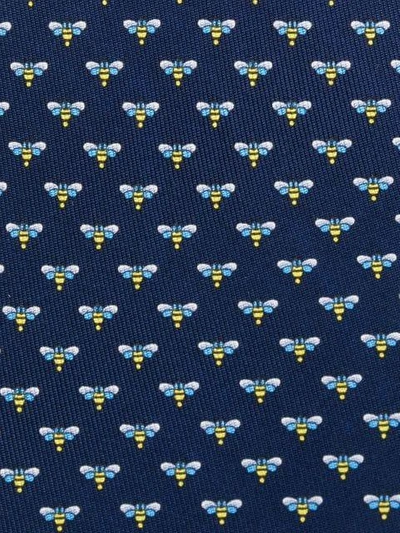 Shop Ferragamo Salvatore  Moth Print Tie - Blue