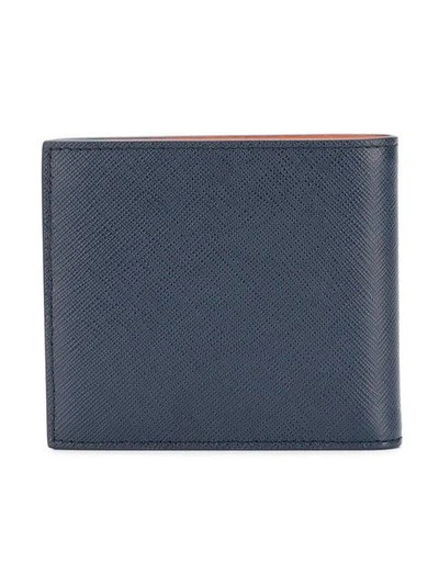 Shop Prada Logo Embellished Wallet - Blue