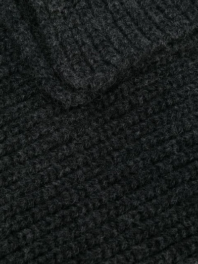 Shop Stone Island Ribbed Knit Scarf In Grey