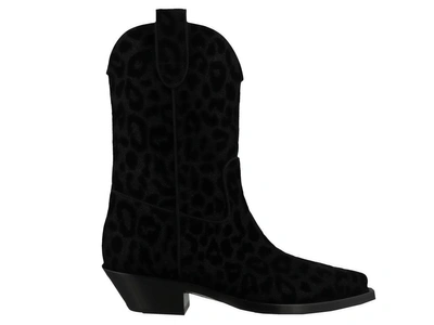 Shop Dolce & Gabbana Leo Texan Boots In Black