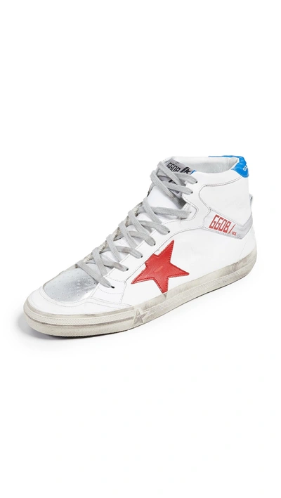 Shop Golden Goose 2.12 Sneakers In White/red