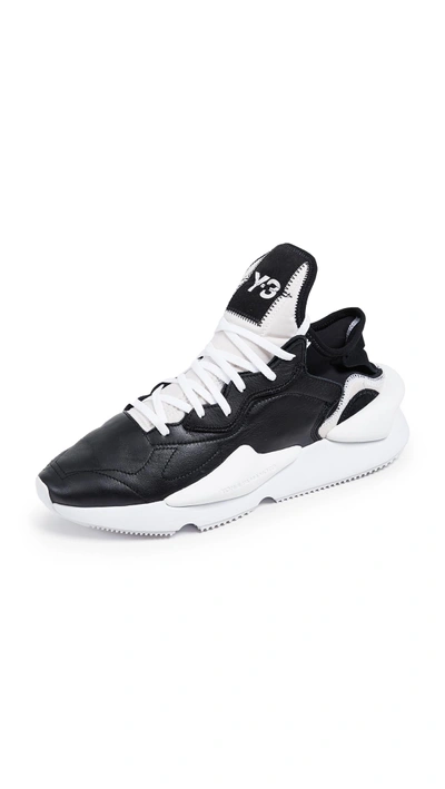 Shop Y-3 Kaiwa Sneakers In Black/black/white