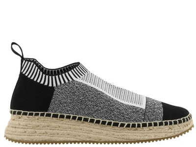 Shop Alexander Wang Dylan Combo Knit Sneakers In Grey Multi