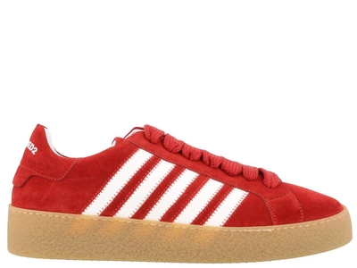 Shop Dsquared2 Canadiam Team Low Sneakers In White Red