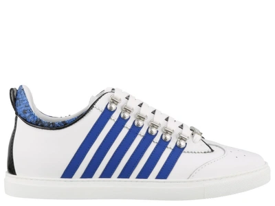 Shop Dsquared2 Runner 251 Sneakers In White Blue