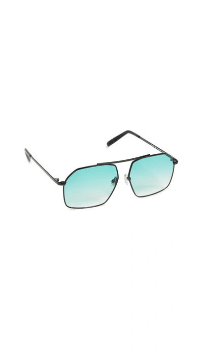 Shop Monse X Morgenthal Frederics Linda Sunglasses In Shiny Black