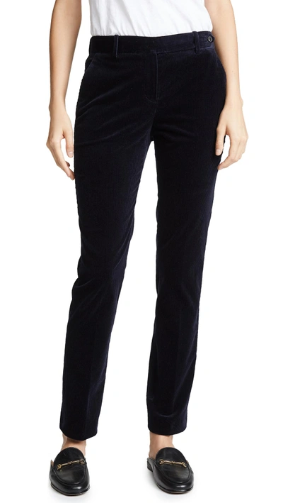 Shop Theory Pintuck Trouser Pants In Deep Navy