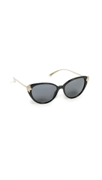Shop Versace Ve4351b Cat Eye Sunglasses In Black/grey